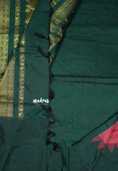 Rosewood Pink - Vintage Gadwal silk cotton with Temple Border