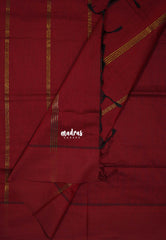 Cobalt Blue with Dark Red - Vintage Gadwal Silk Cotton with Temple Border - Best for Small Functions