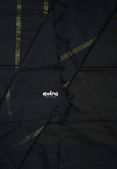 Mustard Yellow with Black - Vintage Gadwal Silk Cotton with Temple Border - Best for Small Functions