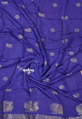 Lavender Purple - Viscous Georgette with Zari peacock Border with Buttas