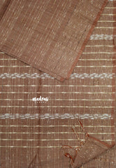 Walnut Brown - Silk Linen saree