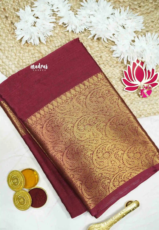 Durga - Traditional Banarasi warm silk saree - Maroon