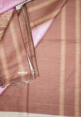 Yamini Paper silk with rettapet border prints - onion pink