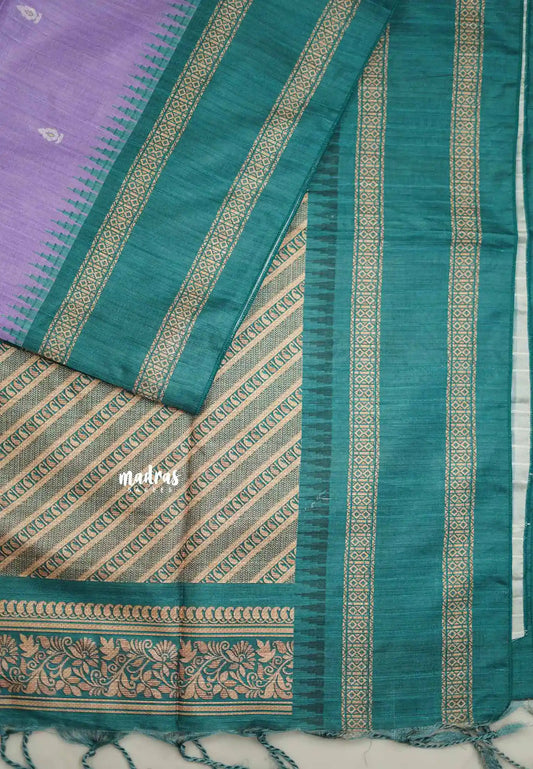 Yamini Paper silk with rettapet border prints - Lavender