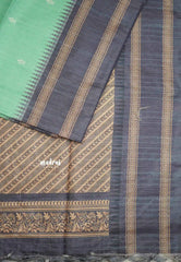 Yamini Paper silk with rettapet border prints - sapphire green