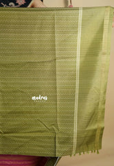 Pink with Green Border - Yamini Paper silk with rettapet border