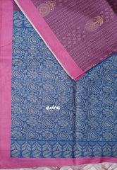 Yamini Paper silk kantha stitch stripes prints - Magenta pink