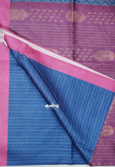 Yamini Paper silk kantha stitch stripes prints - Magenta pink