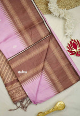 Yamini Paper silk with rettapet border prints - onion pink