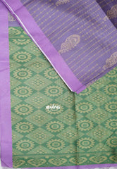 Yamini Paper silk kantha stitch stripes prints - Purple with green