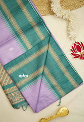 Yamini Paper silk with rettapet border prints - Lavender