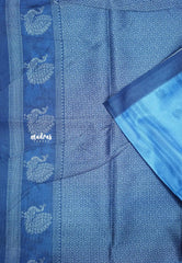 Yamini Paper silk traditional peacock motive prints - sky blue