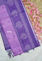 Yamini Paper silk traditional peacock motive prints - Purple