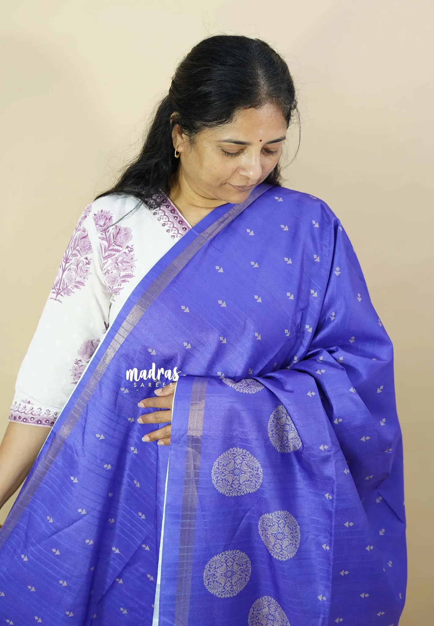 Lavender Blue - Yamini Paper Silk Saree with Rich Big Border