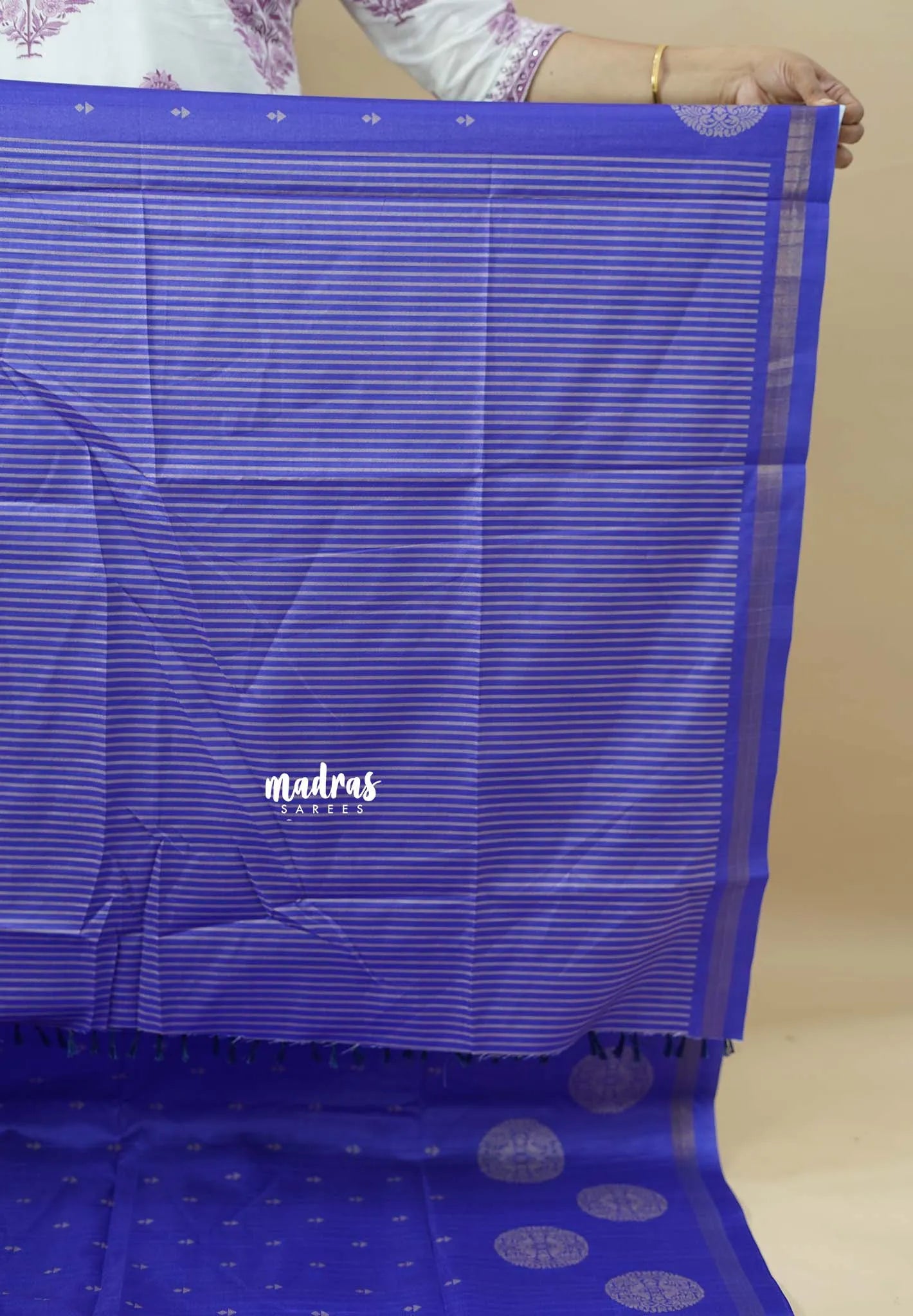 Lavender Blue - Yamini Paper Silk Saree with Rich Big Border