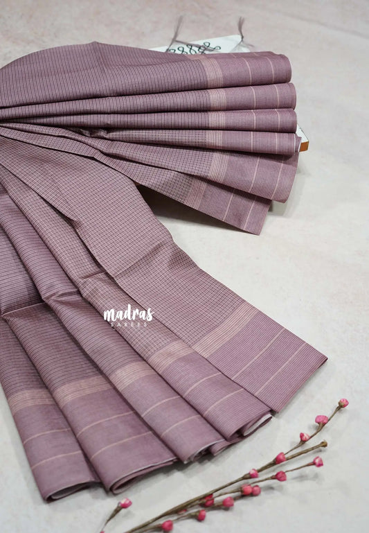 Pastel Dusty Purple - Yamini Paper silk with check prints