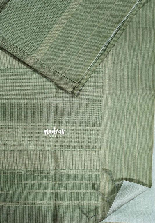 Pastel Olive Green - Yamini Paper silk with check prints