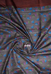 Earthy Brown - Yamini Paper Silk with Kalamkari Pallu and Blouse - Perfect Office Wear | Casual Wear