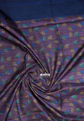 Midngiht Blue - Yamini Paper Silk with Kalamkari Pallu and Blouse - Perfect Office Wear | Casual Wear