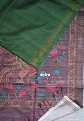 Forest Green - Yamini Paper Silk with Kalamkari Pallu and Blouse - Perfect Office Wear | Casual Wear
