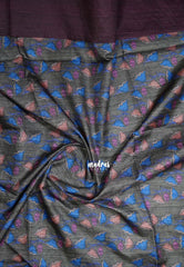Wine Purple - Yamini Paper Silk with Kalamkari Pallu and Blouse - Perfect Office Wear | Casual Wear