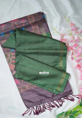 Forest Green - Yamini Paper Silk with Kalamkari Pallu and Blouse - Perfect Office Wear | Casual Wear