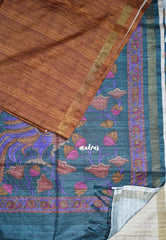 Mustard Brown - Yamini Paper Silk with Kalamkari Pallu and Blouse - Perfect Office Wear | Casual Wear
