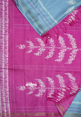 Greyish Blue - Yamini Paper silk with small tissue border