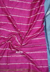 Greyish Blue - Yamini Paper silk with small tissue border