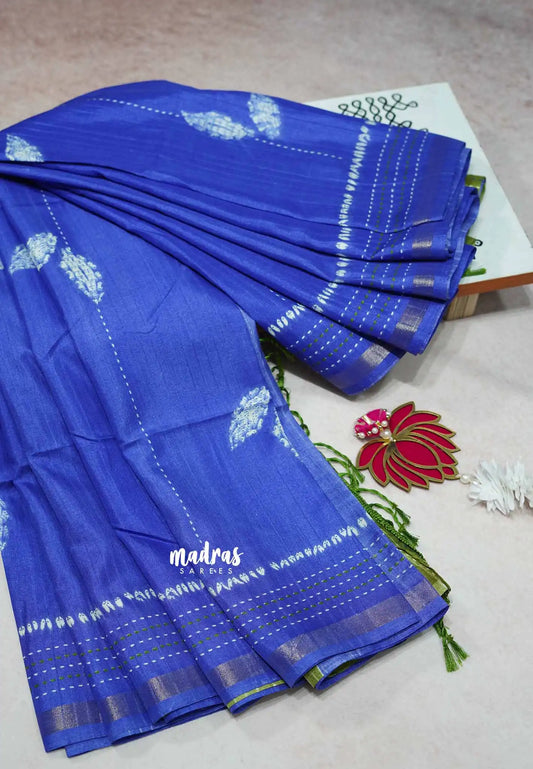 MS Blue - Yamini Paper silk with small tissue border