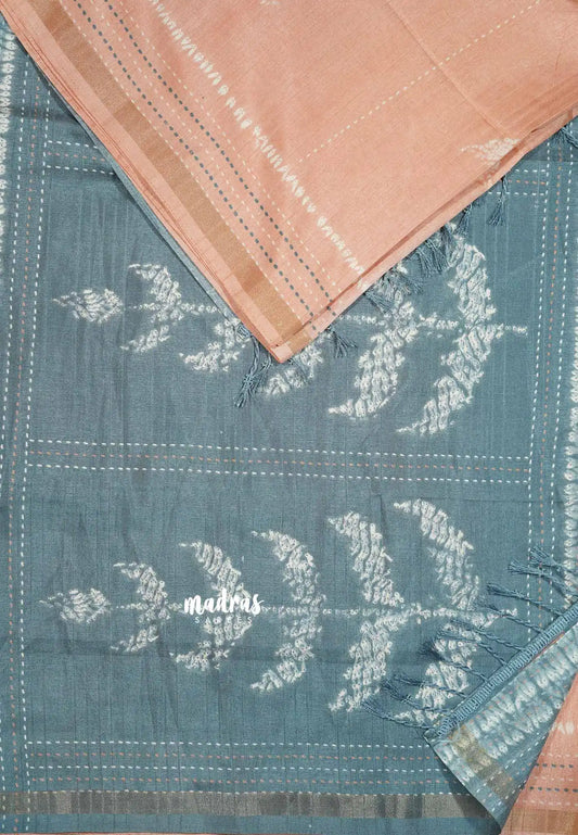 Pastel Peach - Yamini Paper silk with small tissue border