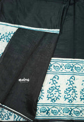 Black - Zara Malgudi Fusion printed silk