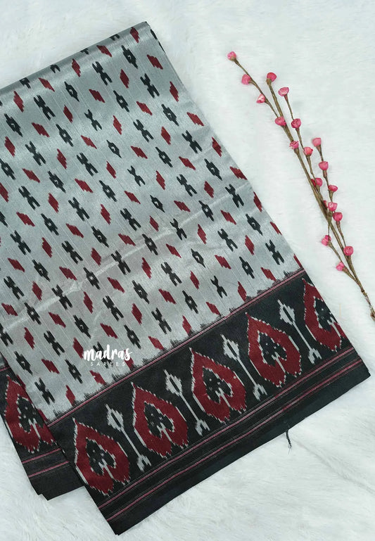 Light grey - Zara Malgudi Fusion printed silk