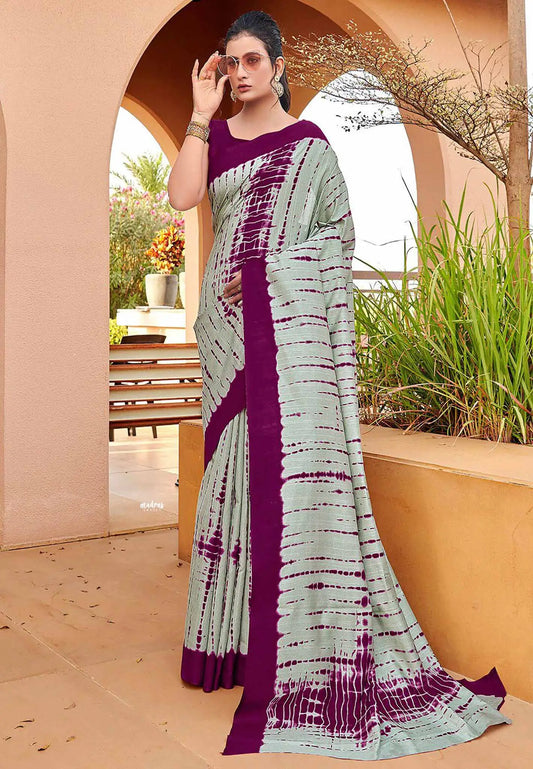 Mild Teal blue shibori - Zara Malgudi Fusion printed silk
