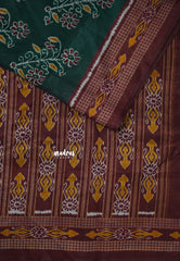 Deep Green - Zara Malgudi  printed silk with Floral Prints