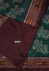 Deep Green - Zara Malgudi  printed silk with Floral Prints