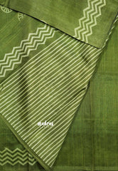 Verdun green - Zara Malgudi  printed silk with cycle prints